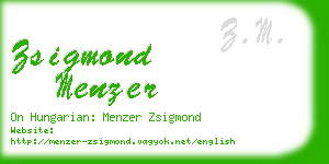 zsigmond menzer business card